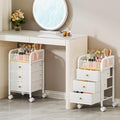 SWTYMIKI Rolling Makeup Organizer Cart - Under Desk Vanity Makeup Storage with 3 Non-woven Drawers, Nail Cart Organizer Cosmetic Display Cases Cabinet for Skin Care Perfume Nail Polish Brush Hair Tool by SwtyMiki-TidyHomeSweetLife