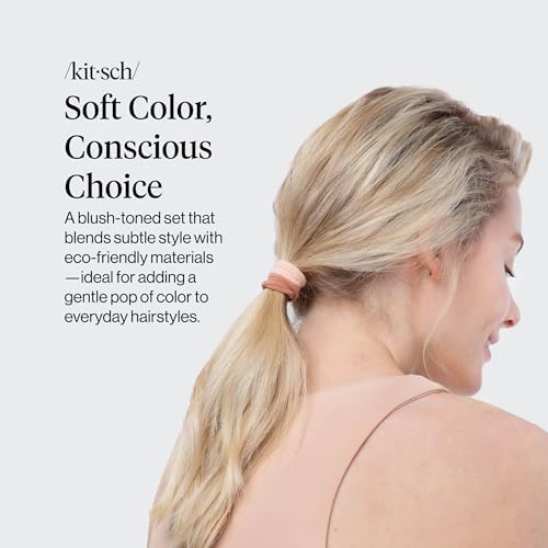 Kitsch Elastic Hair Ties No Damage | Stretchable Hair Bands - Blush 20pcs - Image 2