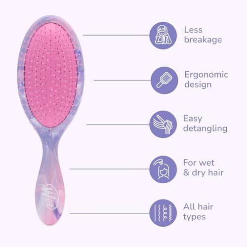 Wet Brush Original Detangler, Pink (Matte Marble), Ultra-Soft IntelliFlex Bristles Glide Through Tangles, Detangling Hair Brush (Wet & Dry), Women & Men, Limited Edition - Image 4