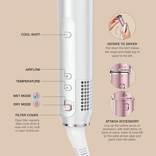 Shark FlexStyle Glam, Ceramic+Powerful Air Styling+Drying System, HD6052SPK - Image 6