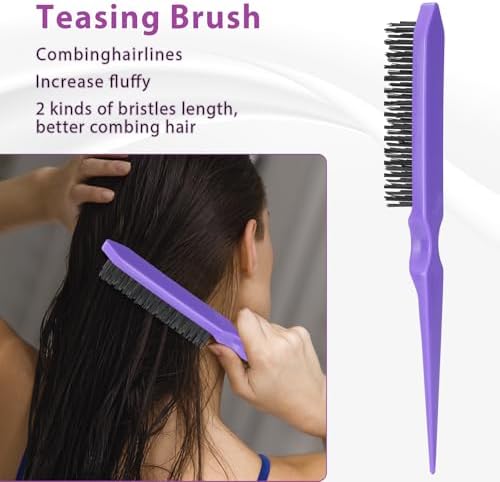 BRUSHZOO Hair Brush Set for Women All Hair Detangling Styling, Purple - Image 6