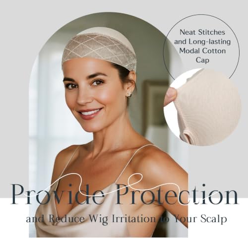 Wig Grip Cap with Silicone Strip to Keep Wigs in Place, Nude 2 PCS - Image 4