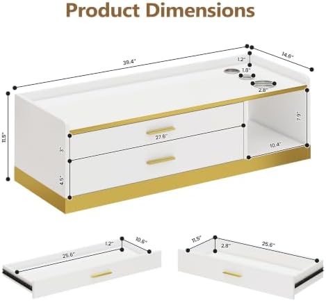 39.4" Wall Mount Salon Stations Floating Barber Desk (White) - Image 2
