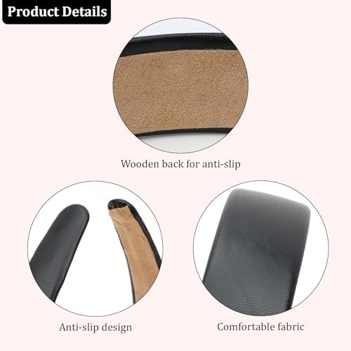 Black Headband Leather Headband for Women Plastic Hard Head Band Solid Colors 1 Inch Thin Hair Bands - Image 6