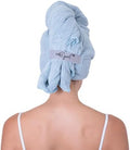 Curly Girl Microfiber Hair Towel Wrap for Women, 41" x 31" Large Quick Dry Hair Towel, Secure Fit with Elastic Strap, Anti-Frizz Hair Plopping Wrap for Long, Thick Hair by CURLYGIRL