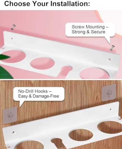 Hair Tool Organizer, Hair Dryer Holder with Heatproof Steel Cups, Acrylic Vanity Organizer for Curling Iron, Flat Iron & Hair Brushes, Perfect for Bathroom (White, Oversized) - Image 4