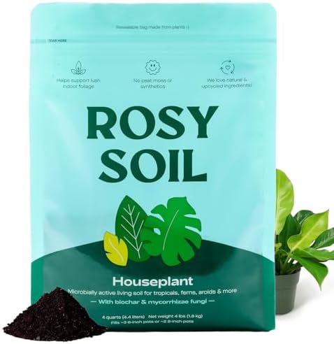 Rosy Soil Houseplant Potting Soil, Organic Indoor Potting Mix, 4 Quarts by RosySoil