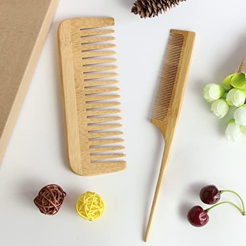 Bamboo Hair Brushes & Comb Set for Women,Men & Kid for Detangling - Image 6