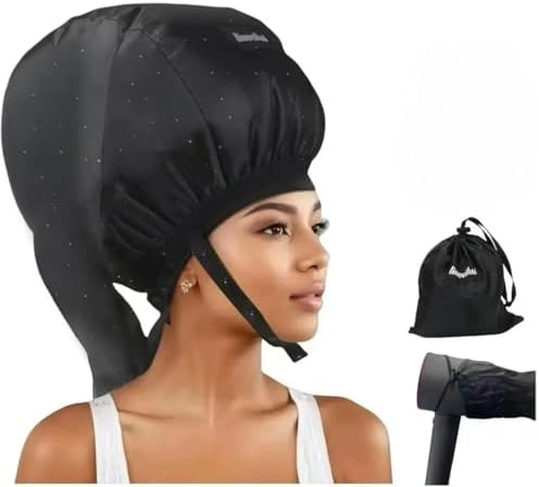 Hooded Hair Dryer， Ideal Hair Diffuser for Curly Hair， Your Ultimate Solution - Spacious Capacity Blow Dryer Cap for Rapid Styling of Curls（Size Medium） by liuweihui