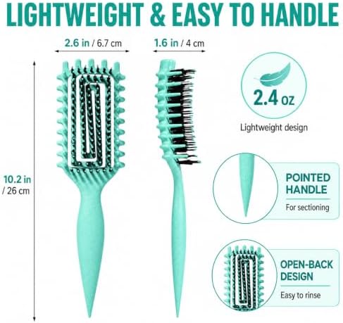 Curly Hair Brush Candybrush Curl Defining Brush for Detangling Shaping and Defining Curls for Women, Men, Wet & Dry Hair (Green) - Image 5