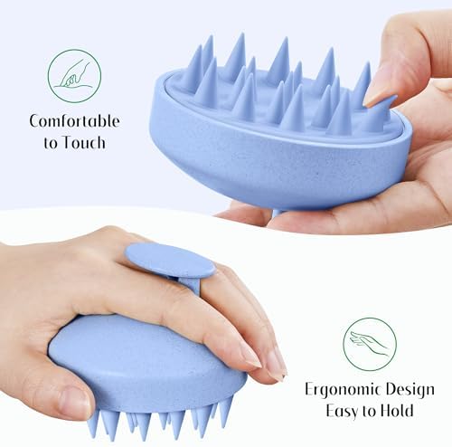 HEETA Wheat Straw Scalp Scrubber Shampoo Brush Massage Tool for Hair Growth - Image 4