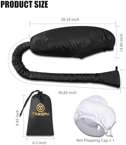 Bonnet Hair Dryer, Hooded Hair Dryer Attachment, Dryer Hooded Diffuser Cap for Curly,Speeds Up Drying Time, Safety Deep Conditioning At Home(Black) - Image 6