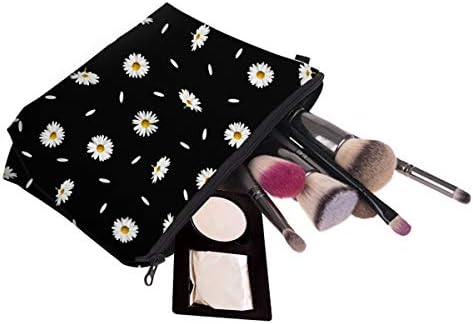 Deanfun Cosmetic Bag for Women, Durable Polyester Makeup Bag Organizer Travel Waterproof Roomy Accessories Daisy Purse Bag Gifts(52366) - Image 5
