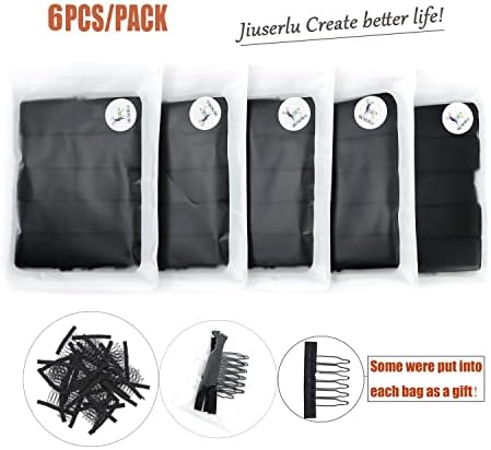 Adjustable Elastic Bands Straps For Wigs (Black/6pcs) - Image 2