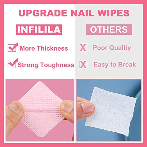 NXJ INFILILA 540PCS Lint Free Nail Wipes for Nail Polish Remover,Nail Prep - Image 5