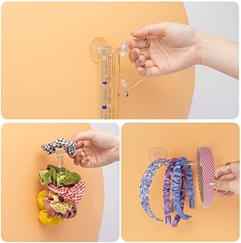 4pcs Headband Holder Stand Scrunchie Organizer, Girls Hair Accessories Organizer Storage for Headband Hairband Hair Ties, Clear Glitter Adhesive Scrunchy Holder - Image 6