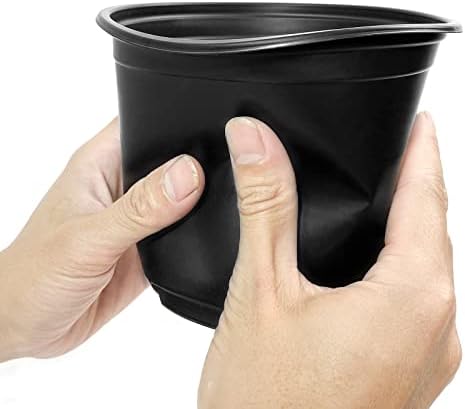 RAOOKIF 100 Pack Nursery Pots, 4 5 6 Inch Nursery Pot for Plants, Plastic Plant Pots with Drainage Holes, Garden Flower Pots for Transplanting, Succulents, Cuttings, Seedlings(5inch,100pcs) - Image 2