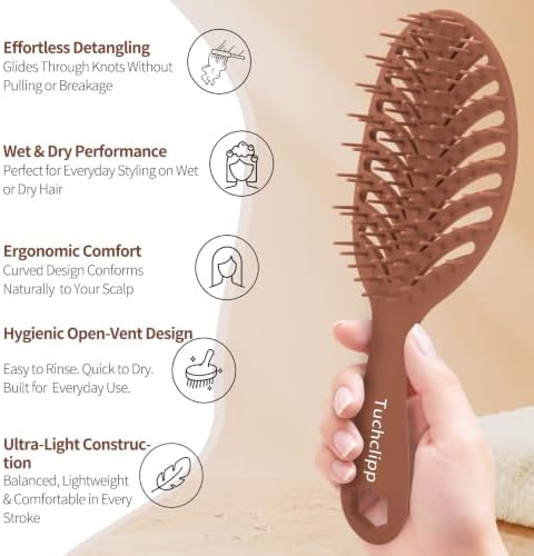 Vented Detangling Brushes for Wet & Dry,Curly Straight Thick Hair - Image 3