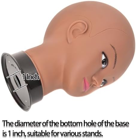 Bald Female Mannequin Head 22 Inches Big Head Circumference Makeup Training Head Wig Head Professional Cosmetology for Wig Making and Display Hat Helmet Glasses Display Head Model with Clamp Stand - Image 7