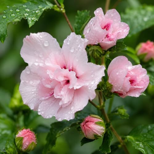 Pink Rose of Sharon Plant Live, 8-12" Tall Quart Pot Flowering Trees, Hibiscus Shrubs for Outdoor Planting, Landscaping & Garden Bed (DORMANT Plant) - Image 4