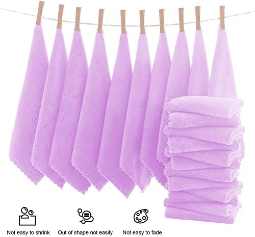 MOONQUEEN Ultra Soft Premium Washcloths Set - 12 x 12 inches - 72 Pack - Quick Drying - Highly Absorbent Coral Velvet Bathroom Wash Clothes (Purple) - Image 3
