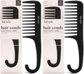Kitsch Wide Tooth Detangler Comb - Curved Handle for Curly, Wet & Thick Hair, Black Shower Comb for Women (Pack of 2) by Kitsch
