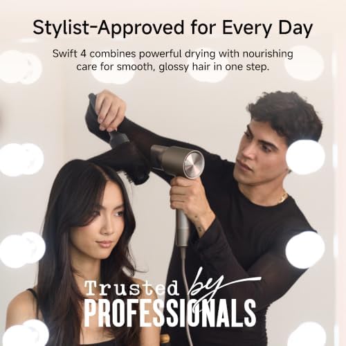Laifen Swift 4 High-Speed Ionic Hair Dryer with Diffuser, Polished Titanium - Image 2