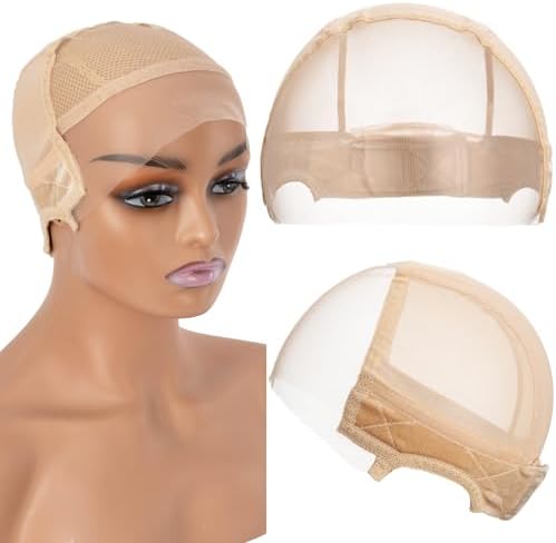 Lace Wig Caps for Women Blonde Wig Caps with Grip Band for Keeping Wigs in Place 9x6 Glueless Wig Grip Cap with Transparent Lace Caps Non-Slip Adjustable Elastic Headband (Beige) by Unknown