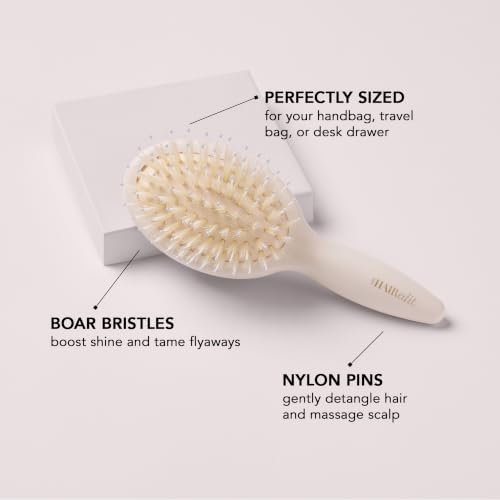 The Hair Edit Mini Finish & Shine Boar Bristle Brush for Smooth Shiny Hair - Image 2