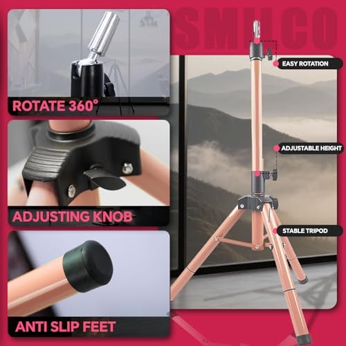 Smilco Mannequin Head Stand,Adjustable Wig Stand Tripod,Heavy Duty Wig Head Stand for Cosmetology Hairdressing Training - Image 3
