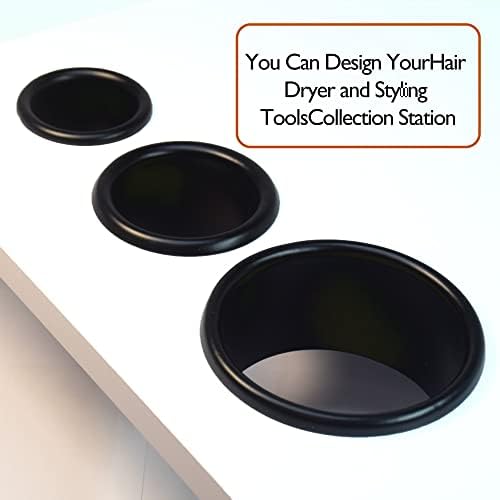 Hair Styling Tools Station Organizer Holder for Dryer, Curling Iron and Accessories, 3inch, 2inch and 1.5inch Open End (Black) - Image 4