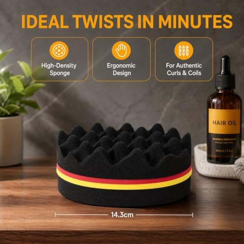 Hair Sponge Twist Brush Curl Styling Kit 4PCS for Afro Coily Hair - Image 3