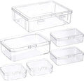 Jetec 6 Pieces Small Clear Plastic Storage Box, 4 Size by Jetec