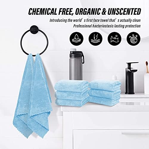 MOONQUEEN 18 Pack Premium Hand Towels - Quick Drying - Microfiber Coral Velvet Highly Absorbent Towels - Multipurpose Use as Hotel, Bathroom, Shower, Spa, Hand Towel 16 x 28 inches (Aquamarine) - Image 6