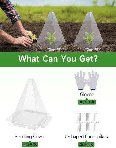 10 Pack Garden Cloches,Clear Reusable Plant Bell Covers,7.8"x11" - Image 3