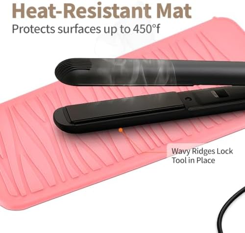 Silicone Heat Resistant Travel Pouch for Hot Hair Styling Tools - Straightener, Crimping Iron, Curling Wand, Flat Iron, and Waving Iron (Light Pink) 1 Pack - Image 5