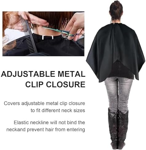Unisex Salon Hair Cape for Men & Women - Adjustable Neckline, Waterproof Design, Professional Barber Supplies - Image 3