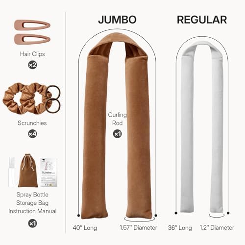 LitBear Jumbo Heatless Curls Overnight Set for Long Thick Hair, Black - Image 4