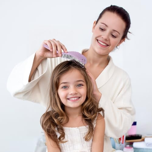 AIMIKE Hemp-Relax Detangling Hair Brush for Wet & Dry Hair, Purple1 - Image 5