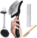 5-Piece Dog Slicker Brush Grooming Kit, Comfort Grip Classic Black by YOYUPETA