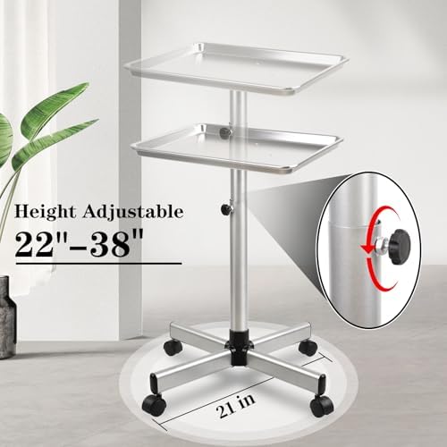 Salon Tray on Wheels, Salon Color Tray with Adjustable Height - Image 4