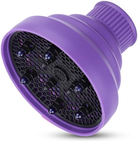 Segbeauty Collapsible Blow Dryer Diffuser, Travel Portable Hair Diffuser for Natural Curly Hair, Professional Lightweight Folding Diffuser Attachment for Dryers Nozzle 1.54 to 1.69 inches Purple by Segbeauty