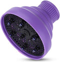Segbeauty Collapsible Blow Dryer Diffuser, Travel Portable Hair Diffuser for Natural Curly Hair, Professional Lightweight Folding Diffuser Attachment for Dryers Nozzle 1.54 to 1.69 inches Purple by Segbeauty