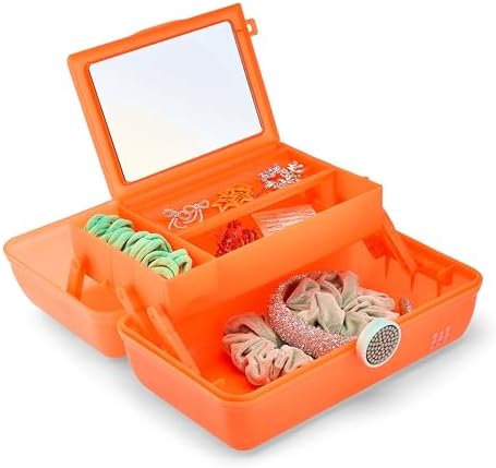 Caboodles On-The-Go Girl Makeup Box, Orange Shimmer, Show Girl Collection, Hard Plastic Makeup Organizer Box, Built-In Mirror, Secure Latch for Safe Travel, Spacious Storage for Large Items - Image 5
