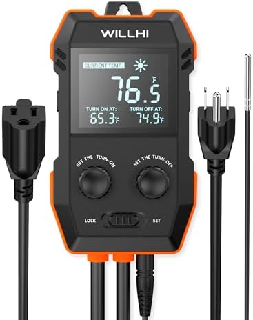 WH2408 Temperature Controller 10A 1200W (Pack of 2) by WILLHI