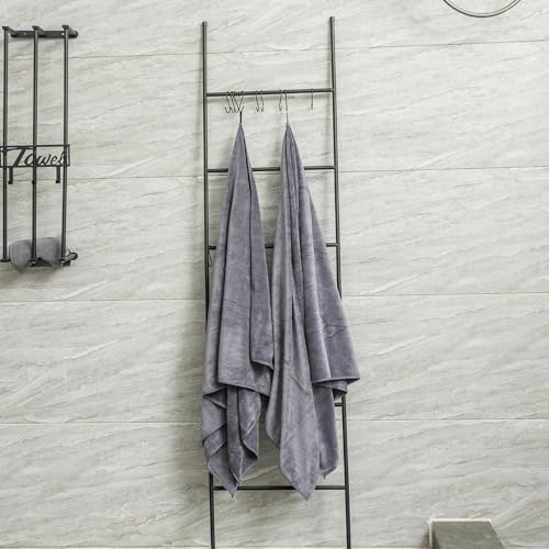 JML Bath Towels for Adult Body, 30" x 60", 4 Pack, Grey - Image 6