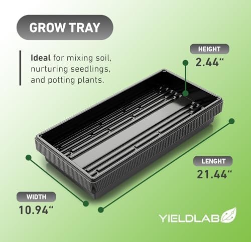 10x20 Inch Black Plastic 50 Pack Plant Propagation Tray No Holes - Image 2