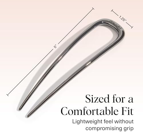 Kitsch French Hair Pins for Women | Secure Hold All Day - Hematite, 1pc - Image 5