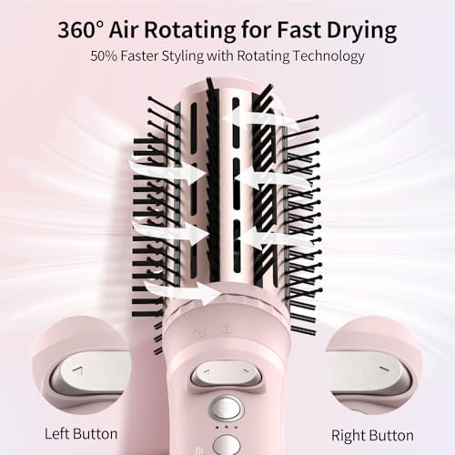 Rotating Hair Dryer Blow Brush, Multi Hot Air Styler Wrap, 105,000 RPM High-Speed Volumizing Spinning Blow Dryer Brush with Auto Curlers, Dry & Smooth & Curl & Volumize All in One - Image 3