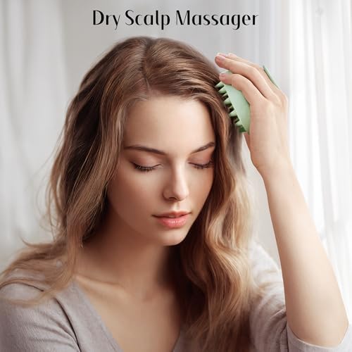 HEETA Wheat Straw Scalp Scrubber Shampoo Brush Massage Tool for Hair Growth - Image 3